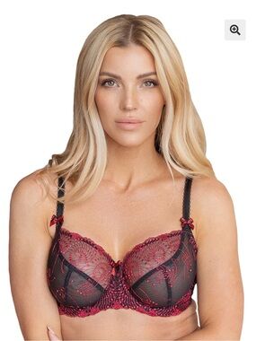 Fit Fully Yours Nicole underwire Bra in Gray and Pink SZ 42F (DDD)